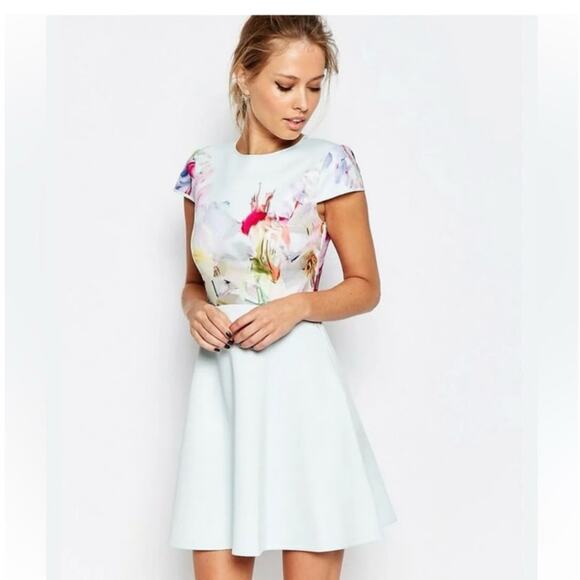 TED BAKER Faythe Torchlit skater dress Size 1 - Picture 1 of 11